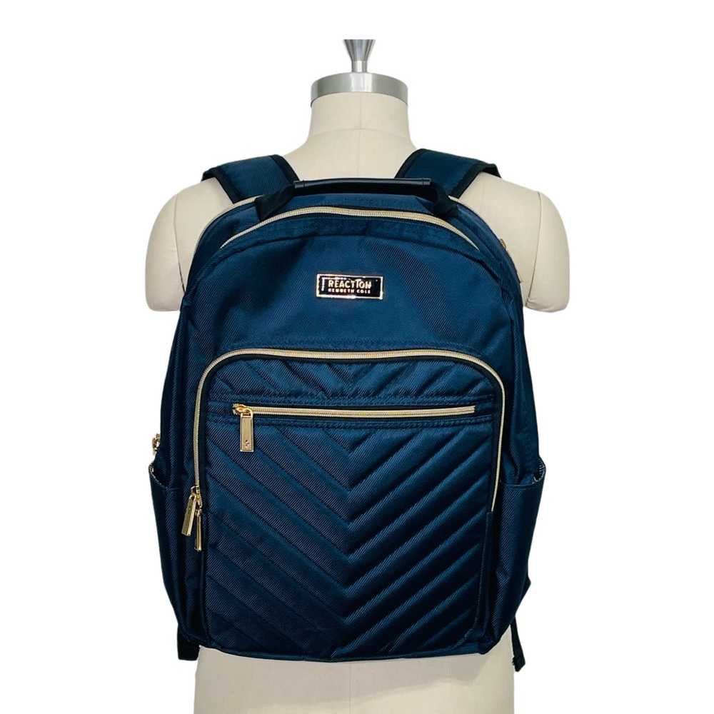Kenneth Cole Reaction Chelsea Chevron 15-Inch Laptop and Tablet Backpack Navy - Picture 2 of 15